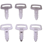 DURAFORCE 6X Ignition Key RC101-53630 For Kubota K008 K008-3 KH101 KH151 KH170 Excavator