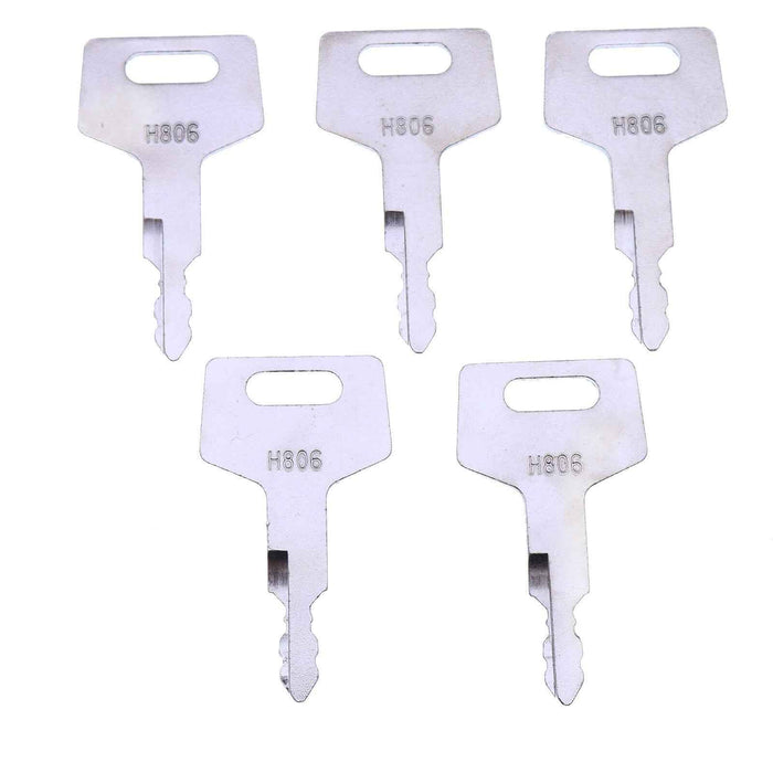 (5) H806 Heavy Equipment Keys-#20 for Takeuchi, Hitachi, Gehl 17001-00019