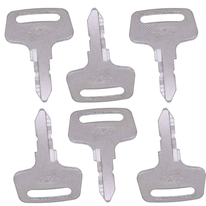 DURAFORCE (6) Ignition Keys 55150 for Kubota K KH KX U Series Excavator K008-3 KH-007H