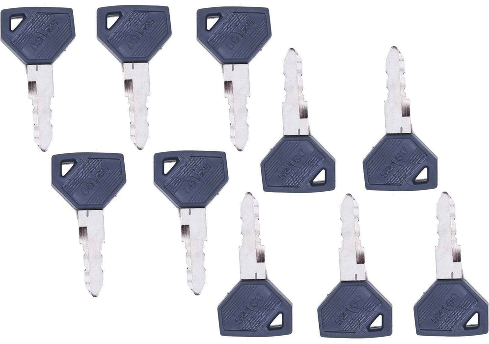 DURAFORCE (10) Ignition Keys 198360-52160 for Yanmar and John Deere Tractor