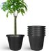 DURAFORCE 15gal 5 Pcs Plant Container Garden Pot Heavy Duty Black Premium Plastic Nursery