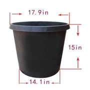 DURAFORCE 15gal 5 Pcs Plant Container Garden Pot Heavy Duty Black Premium Plastic Nursery