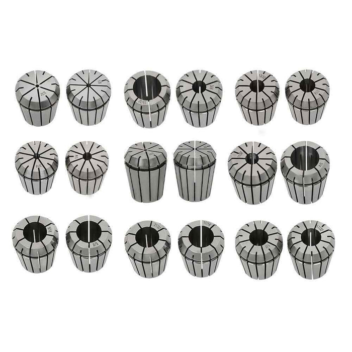 DURAFORCE 18 PCS Sizes 3/32'' To 25/32''.0002" Super Precision ER32 Collet Set CNC