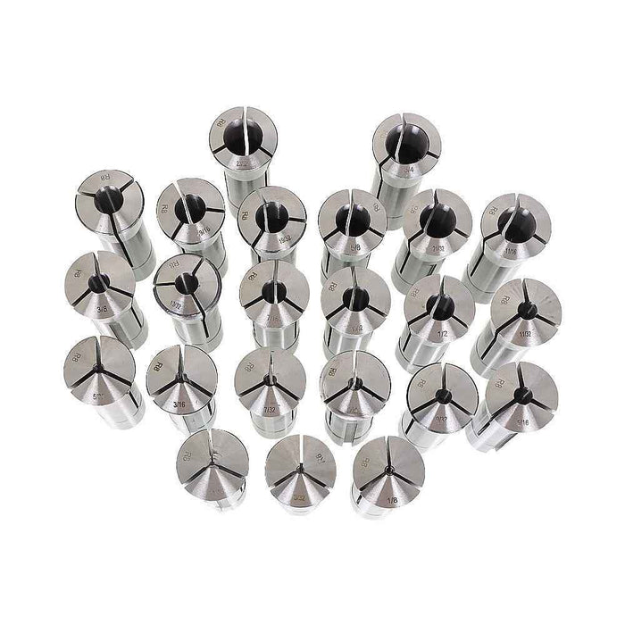 DURAFORCE 23 Pack R8 Collet Set Fractional 1/16" To 3/4" High Precision For Bridgeport
