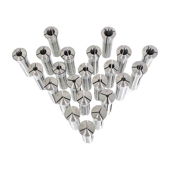 DURAFORCE 23 Pack R8 Collet Set Fractional 1/16" To 3/4" High Precision For Bridgeport