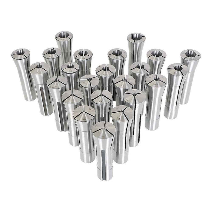 DURAFORCE 23 Pack R8 Collet Set Fractional 1/16" To 3/4" High Precision For Bridgeport