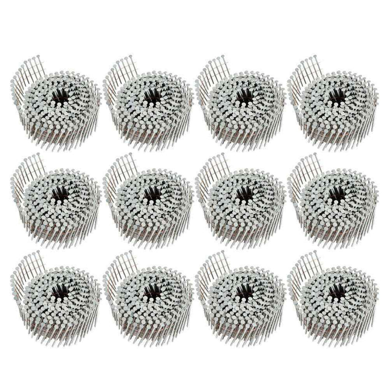 DURAFORCE 3600 Pcs 2.5" × 0.092" Siding Nails 15 Degree Collated Wire Coil Full Round Head