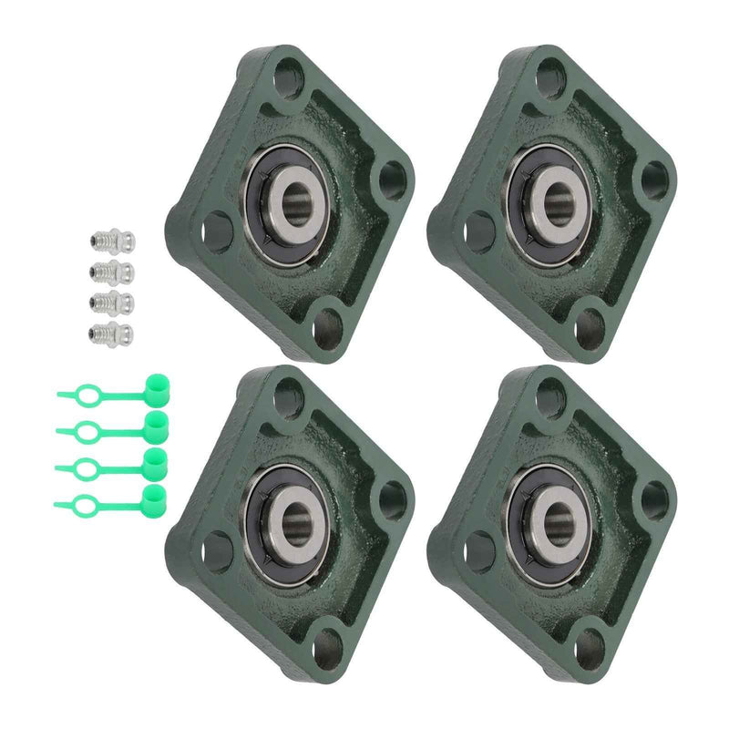 DURAFORCE New 4Pcs 1/2" Bore 4 Bolt Solid Base UCF201-8 Pillow Block Flange Bearing