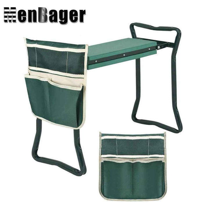 DURAFORCE Foldable Garden Kneeler Bench Stool Soft Cushion Seat Pad Kneeling Tool Pouch