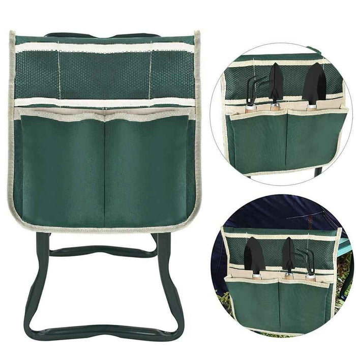 DURAFORCE Foldable Garden Kneeler Bench Stool Soft Cushion Seat Pad Kneeling Tool Pouch