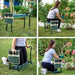 DURAFORCE Foldable Garden Kneeler Bench Stool Soft Cushion Seat Pad Kneeling Tool Pouch