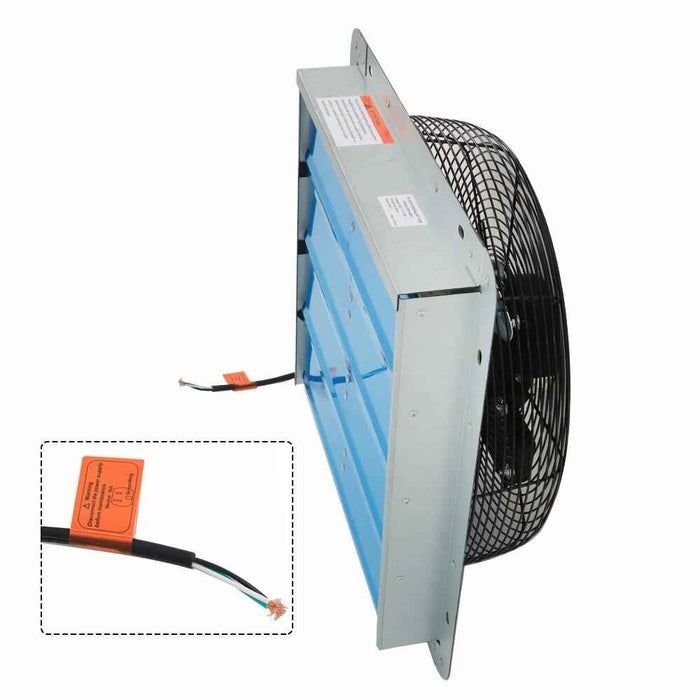 DURAFORCE 16" Wall Mounted Shutter Exhaust Fan High Speed Garage Shop Attic Without Plug