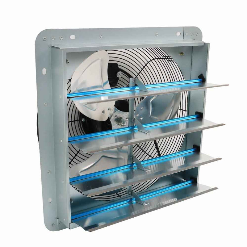 DURAFORCE 16" Wall Mounted Shutter Exhaust Fan High Speed Garage Shop Attic Without Plug