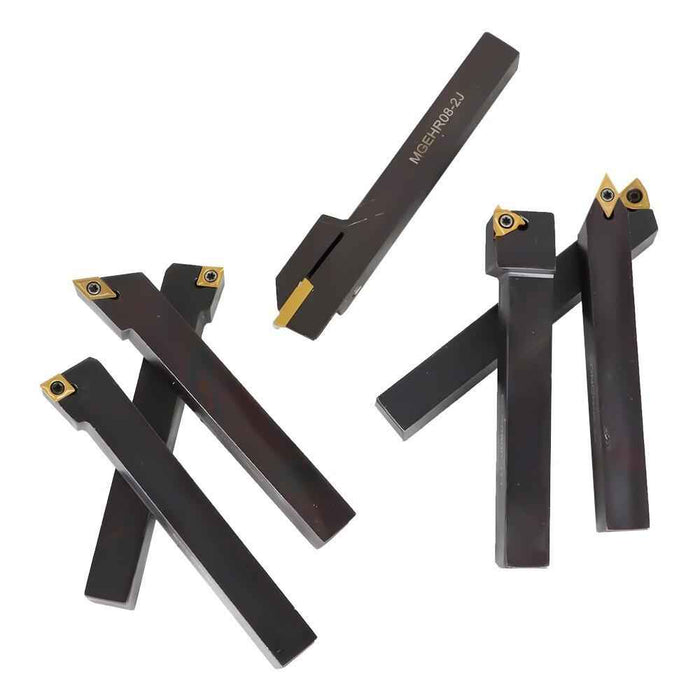 DURAFORCE 7 Pcs 1/2" Carbide Indexable Turning Tool Bit Thread Insert+Holder New