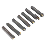 DURAFORCE 7 Pcs 1/2" Carbide Indexable Turning Tool Bit Thread Insert+Holder New