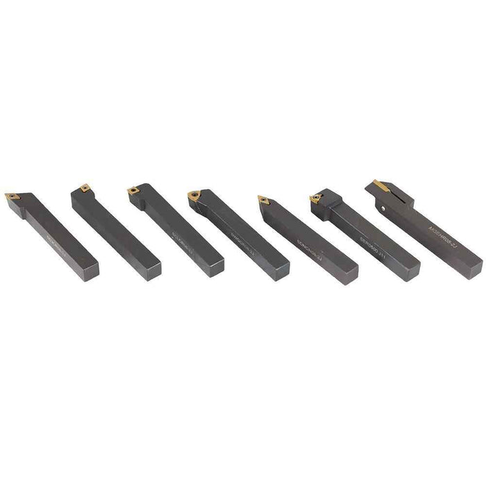DURAFORCE 7 Pcs 1/2" Carbide Indexable Turning Tool Bit Thread Insert+Holder New
