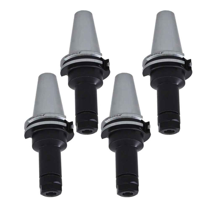 DURAFORCE 4 Chucks Tool Holder Set CAT40 ER16 Collet Chucks W. 4" Long Gage Length