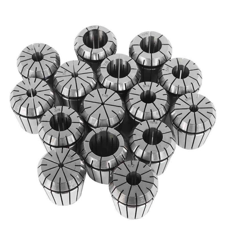 DURAFORCE 17 Pack MT3 ER-40 Set Spring Collet Chuck 1/2"-20 Thread 0.0005" With Case