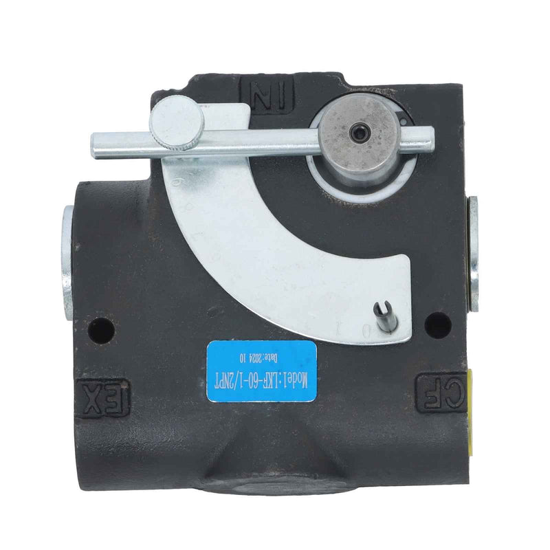 DURAFORCE 1/2”NPT FC51 Side-Port Hydraulic Adjustable Variable Flow Control Valve 0-30GPM