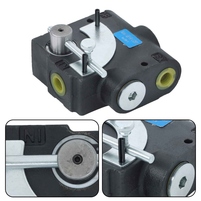 DURAFORCE 1/2”NPT FC51 Side-Port Hydraulic Adjustable Variable Flow Control Valve 0-30GPM