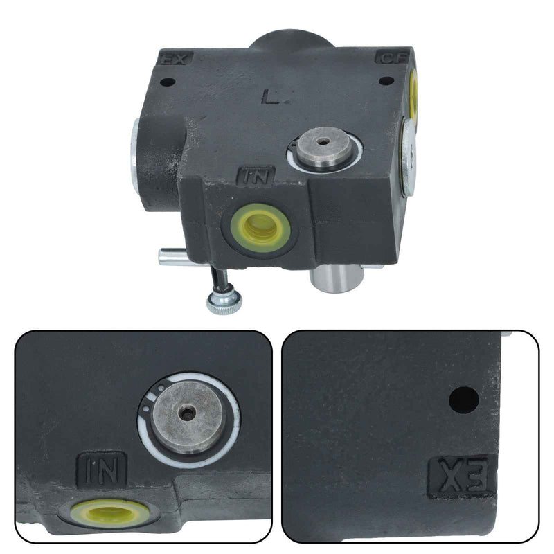 DURAFORCE 1/2”NPT FC51 Side-Port Hydraulic Adjustable Variable Flow Control Valve 0-30GPM