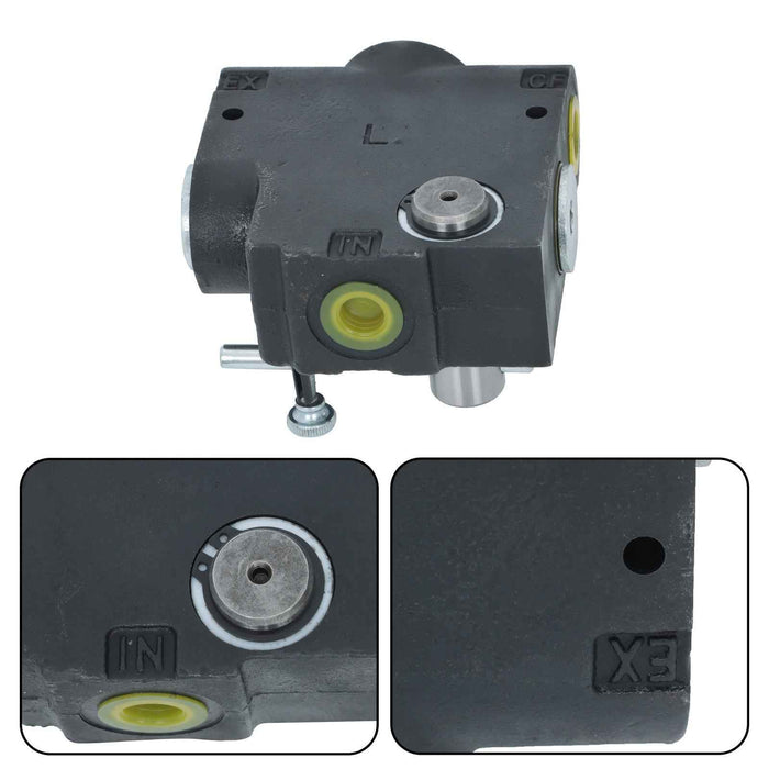 DURAFORCE 1/2”NPT FC51 Side-Port Hydraulic Adjustable Variable Flow Control Valve 0-30GPM