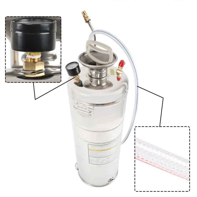 DURAFORCE Stainless Steel Sprayer 3.5Gal 14L 20" Wand & 3FT With Nozzles for Pest Control