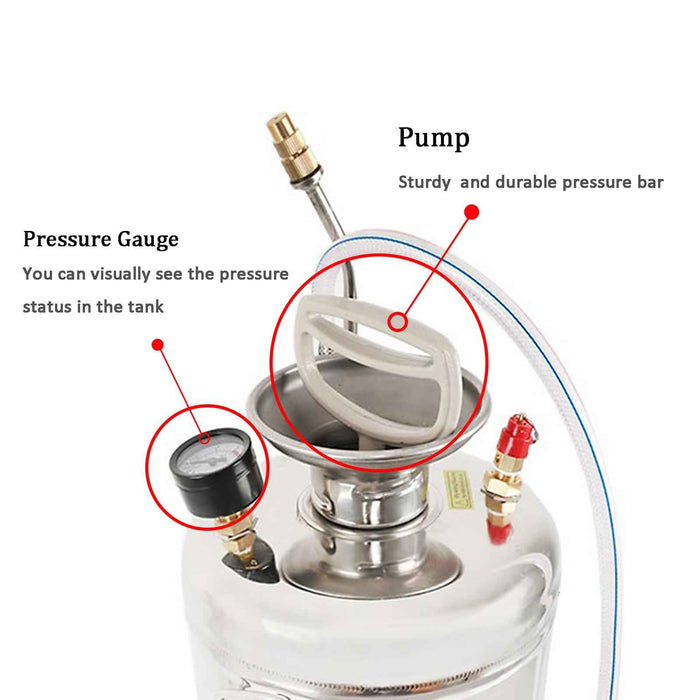 DURAFORCE Stainless Steel Sprayer 3.5Gal 14L 20" Wand & 3FT With Nozzles for Pest Control