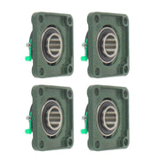 DURAFORCE New 4Pcs 1-1/4" Bore 4 Bolt Solid Base UCF206-20 Pillow Block Flange Bearing