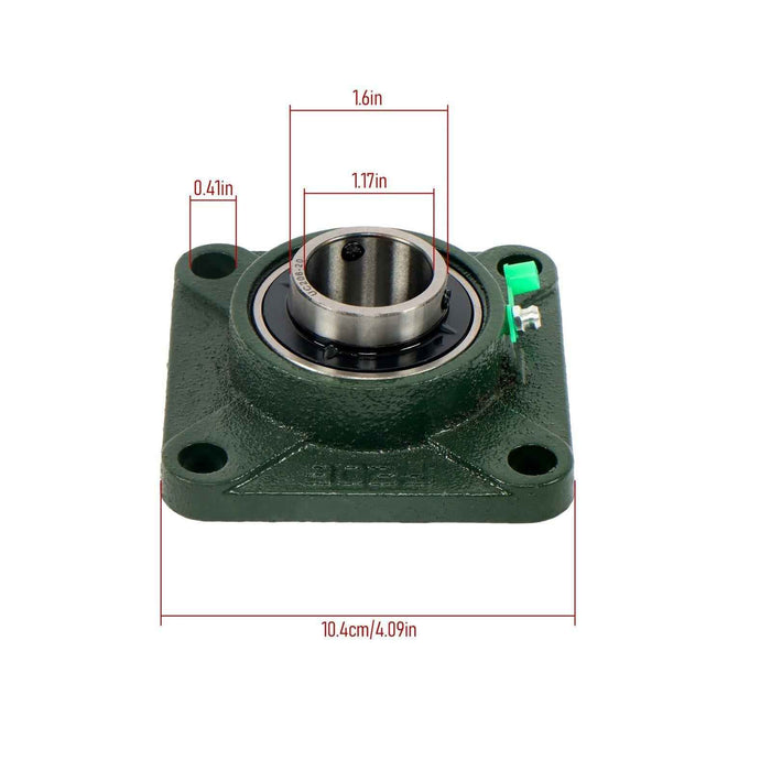 DURAFORCE New 4Pcs 1-1/4" Bore 4 Bolt Solid Base UCF206-20 Pillow Block Flange Bearing