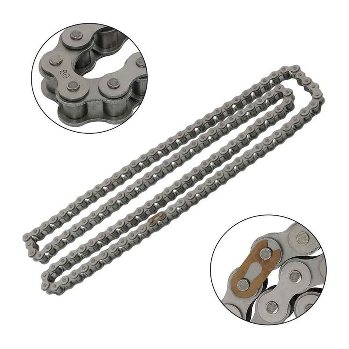 #80 Carbon steel Roller Chain × 10 Feet With 1 Connector 2 PCS