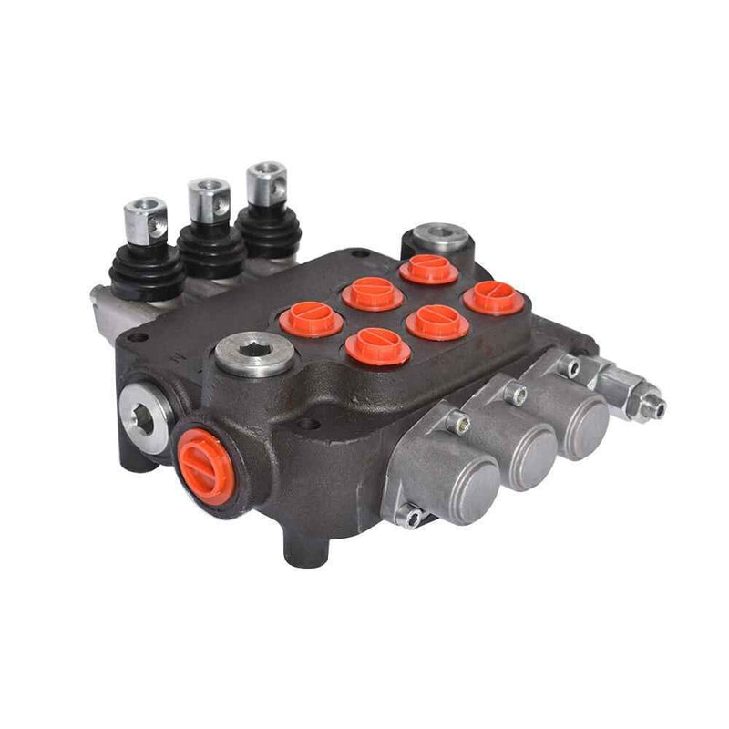 DURAFORCE 21GPM SAE Hydraulic Monoblock Double Acting Control Valve 3 Spool w/conversion