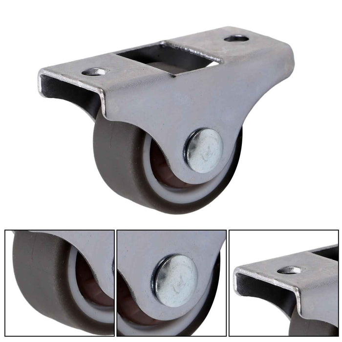 DURAFORCE 8 Pack Mini Silent Fixed Caster Wheels 1 inch Ball Bearing Small Casters Wheels