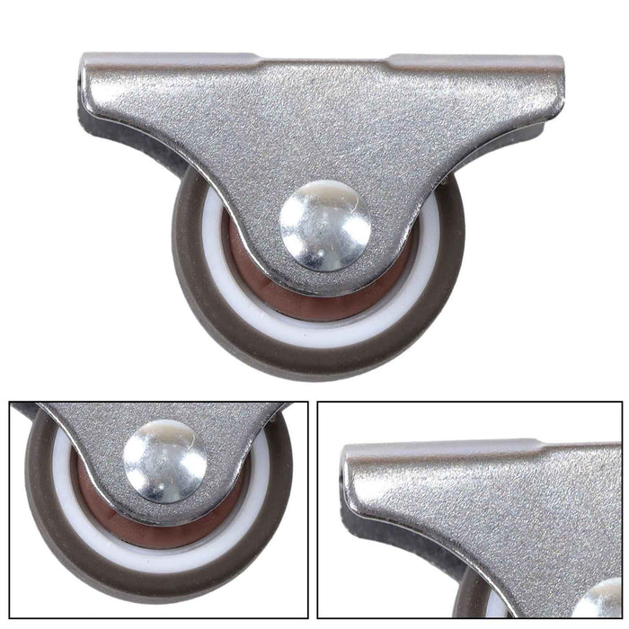 DURAFORCE 8 Pack Mini Silent Fixed Caster Wheels 1 inch Ball Bearing Small Casters Wheels