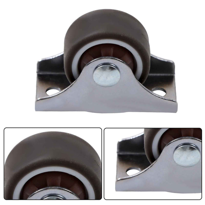 DURAFORCE 8 Pack Mini Silent Fixed Caster Wheels 1 inch Ball Bearing Small Casters Wheels