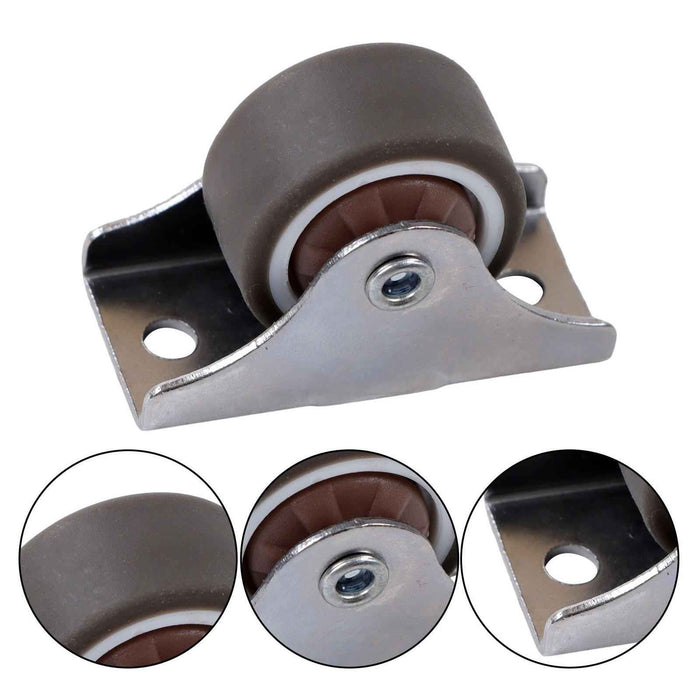 DURAFORCE 8 Pack Mini Silent Fixed Caster Wheels 1 inch Ball Bearing Small Casters Wheels