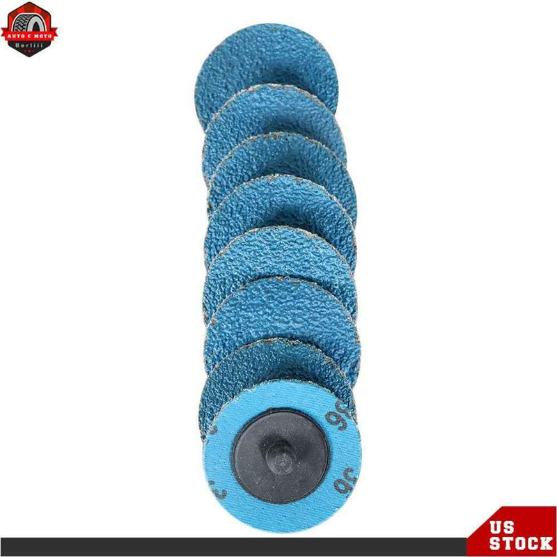 DURAFORCE New 36 Grit 50× 2" Zirconia Roll Lock Die Grinder Sanding Disc Quick Change