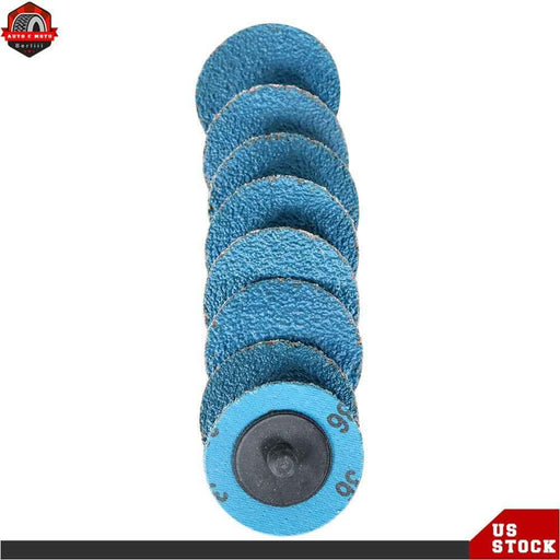 DURAFORCE New 36 Grit 50× 2" Zirconia Roll Lock Die Grinder Sanding Disc Quick Change