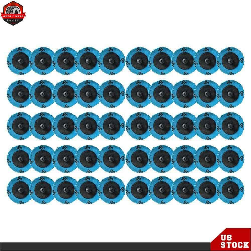DURAFORCE New 36 Grit 50× 2" Zirconia Roll Lock Die Grinder Sanding Disc Quick Change
