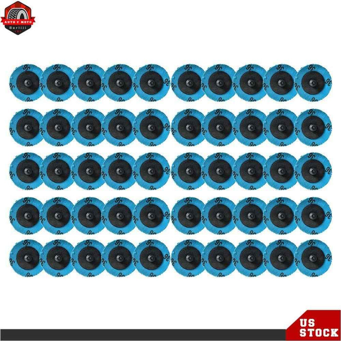 DURAFORCE New 36 Grit 50× 2" Zirconia Roll Lock Die Grinder Sanding Disc Quick Change