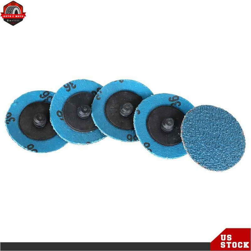 DURAFORCE New 36 Grit 50× 2" Zirconia Roll Lock Die Grinder Sanding Disc Quick Change