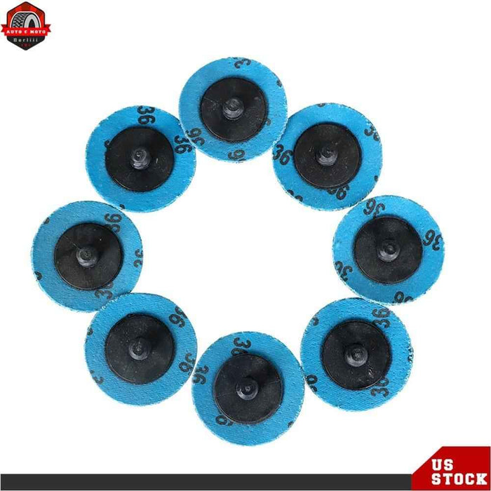 DURAFORCE New 36 Grit 50× 2" Zirconia Roll Lock Die Grinder Sanding Disc Quick Change