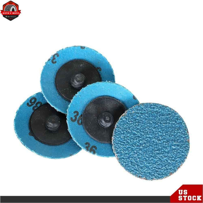 DURAFORCE New 36 Grit 50× 2" Zirconia Roll Lock Die Grinder Sanding Disc Quick Change