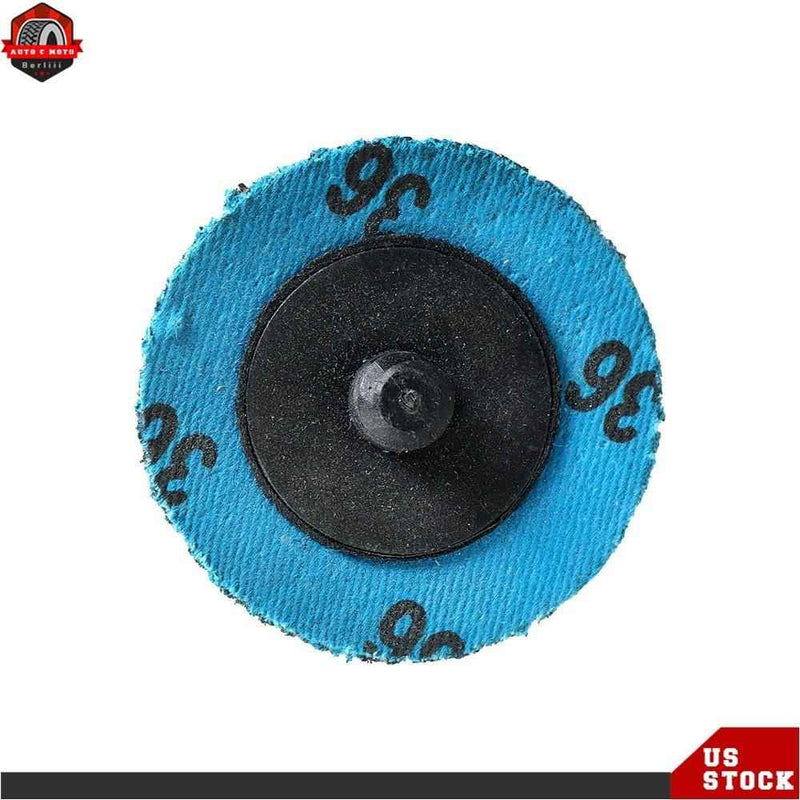 DURAFORCE New 36 Grit 50× 2" Zirconia Roll Lock Die Grinder Sanding Disc Quick Change