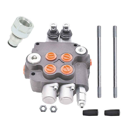 DURAFORCE Hydraulic Control Valve 2Spool Double Acting 21GPM 3600 PSI SAE with conversion