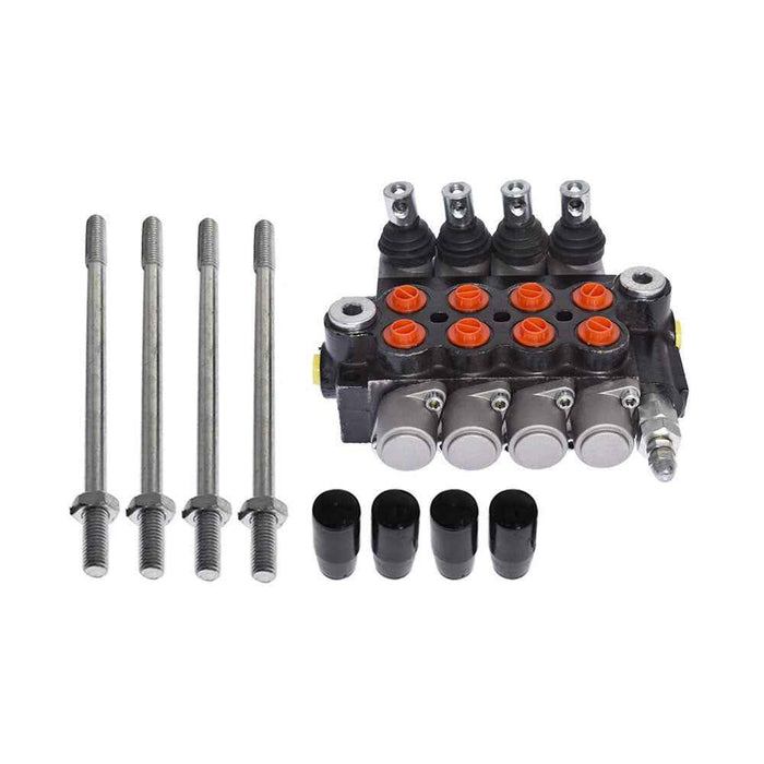 DURAFORCE 11 GPM 4 Spool Double Acting Hydraulic Monoblock Control Valve +Conversion Plug