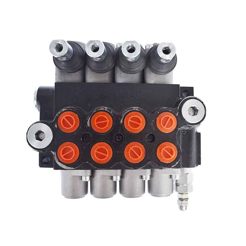 DURAFORCE 11 GPM 4 Spool Double Acting Hydraulic Monoblock Control Valve +Conversion Plug