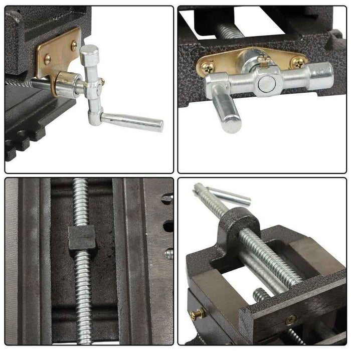DURAFORCE Heavy Duty 6" Cross Drill Press Vise 2 Way Slide Metal Milling X-Y Clamp Machine
