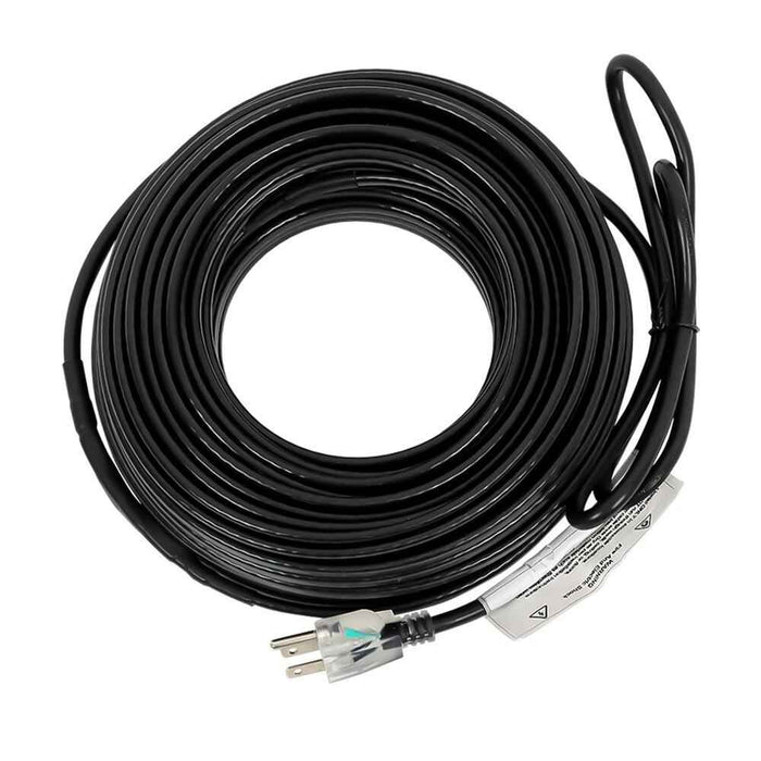 DURAFORCE 100 Feet 8W/FT Black Heat Tape W/ Clip Hook Roof Heat Cable Snow De-icing Kit