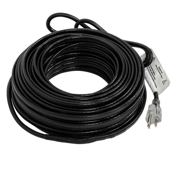 DURAFORCE 100 Feet 8W/FT Black Heat Tape W/ Clip Hook Roof Heat Cable Snow De-icing Kit